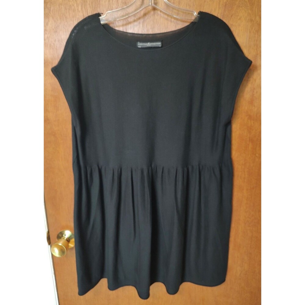 Peruvian Connection sz S black sleeveless pima cotton mini dress gathered waist